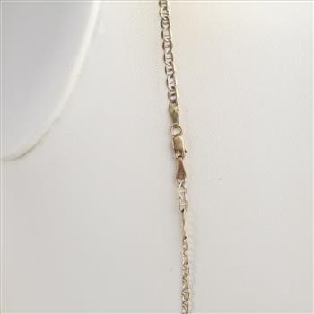 10kt Gold Two-tone ID Pendant Necklace