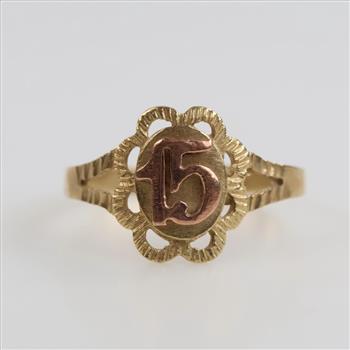 10kt Gold Two-tone Quinceanera Ring