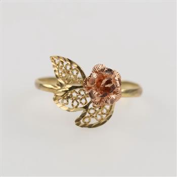 10kt Gold Two-tone Rose Ring