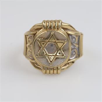 10kt Gold Two-tone Star Of David Ring