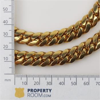 10kt Gold Wide Curb Link Necklace Chain-Evaluated By Our Certified Gemologist-AGS/GIA