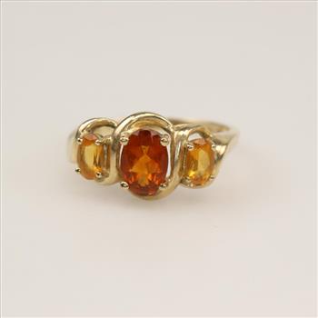 10kt Gold Yellow And Golden Quartz Ring