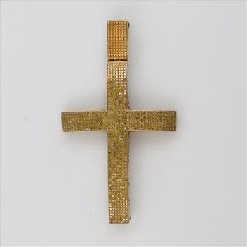 10kt Gold Yellow Stone Cross Pendant