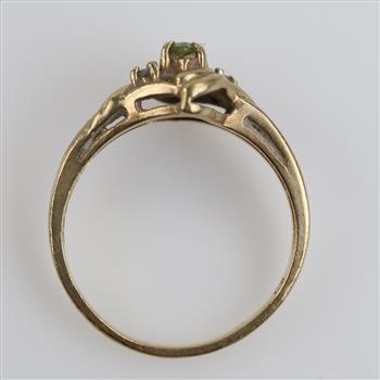 10kt Gold Yellow Stone Diamond Accent Ring