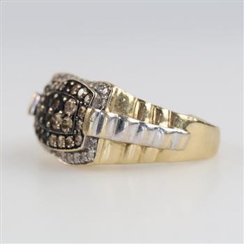 10kt Gold Yellow Stone Diamond Ring