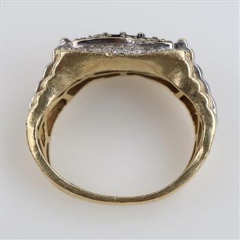 10kt Gold Yellow Stone Diamond Ring