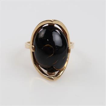 10kt GP Black Stone Ring