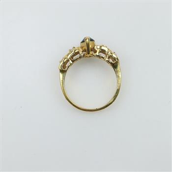 10kt GP Blue Stone And Clear Stone Ring