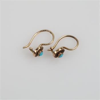 10kt GP Blue Stone Earrings