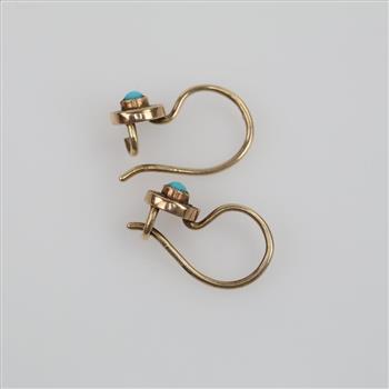 10kt GP Blue Stone Earrings