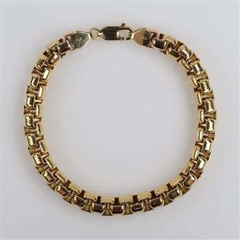 10kt GP Box Link Bracelet