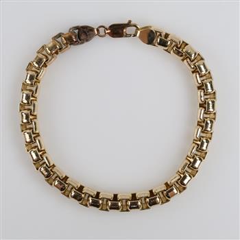 10kt GP Box Link Bracelet