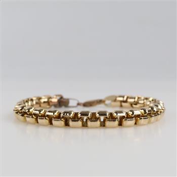 10kt GP Box Link Bracelet