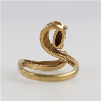 10kt GP Brown & Clear Stone Ring
