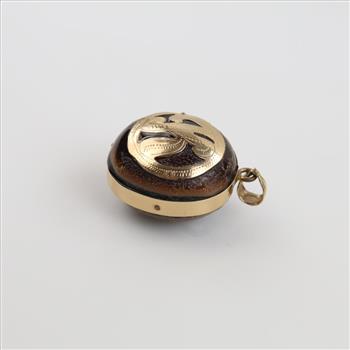 10kt GP Brown Stone Initial Pendant