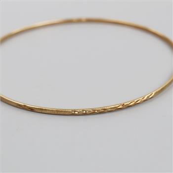 10kt GP Carved Bangle Bracelet