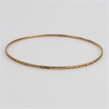 10kt GP Carved Bangle Bracelet
