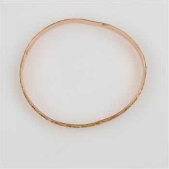 10kt GP Carved Bangle Bracelet