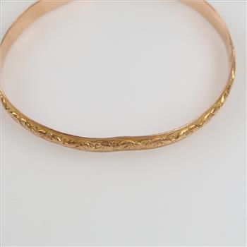 10kt GP Carved Bangle Bracelet