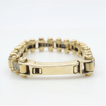 10kt GP Clear Stone Bike Chain Bracelet