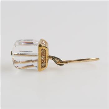 10kt GP Clear Stone Dangle Earring