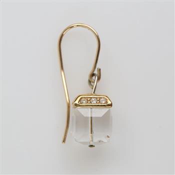 10kt GP Clear Stone Dangle Earring