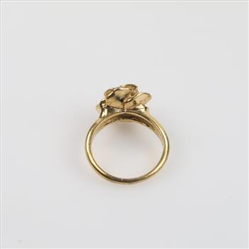 10kt GP Clear Stone Flower Ring