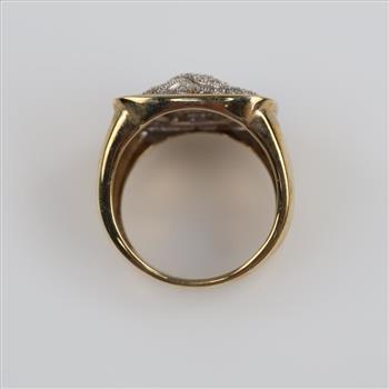 10kt GP Diamond Medusa Signet Ring