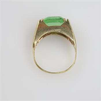 10kt GP Green Stone Cut-out Ring