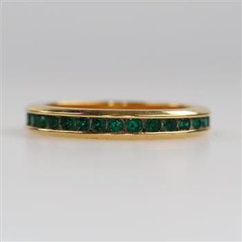 10kt GP Green Stone Infinity Band