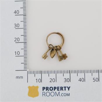 10kt GP Heart & Keys Charm Pendant