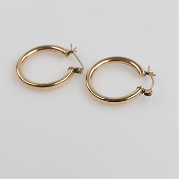 10kt GP Hollow Hoop Earrings