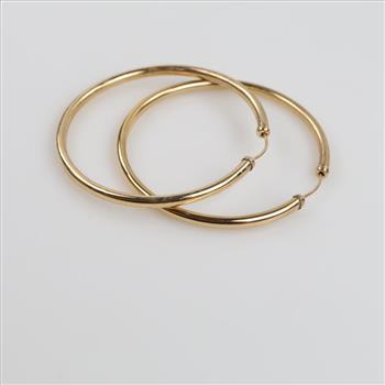 10kt GP Hollow Hoop Earrings