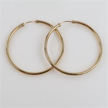 10kt GP Hollow Hoop Earrings