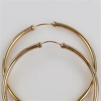 10kt GP Hollow Hoop Earrings