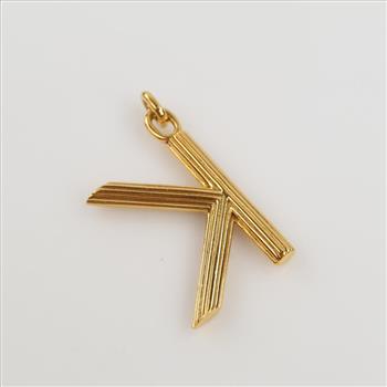 10kt GP Letter K Pendant
