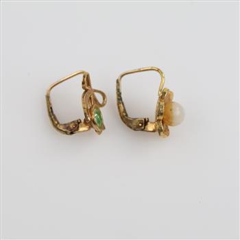 10kt GP Mismatched Earrings, 2 Pieces