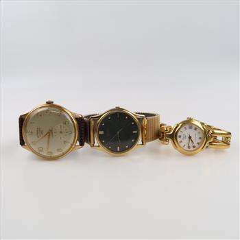 10kt GP Mixed Watches, 3 Watches