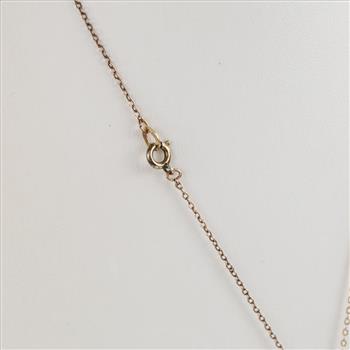 10kt GP Necklace With Oval Flower Pendant