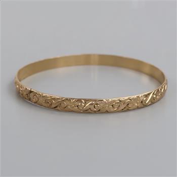 10kt GP Ornate Bangle Bracelet