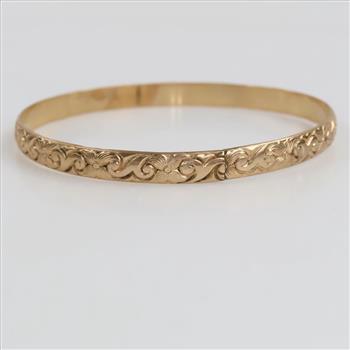 10kt GP Ornate Bangle Bracelet