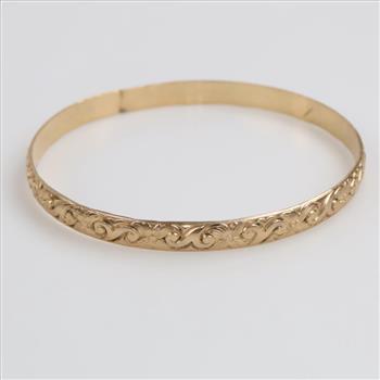 10kt GP Ornate Bangle Bracelet