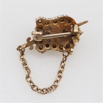 10kt GP Pearl Diamond Accent Lapel Pin