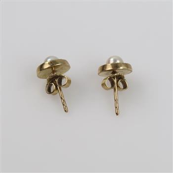 10kt GP Pearl Stud Earrings
