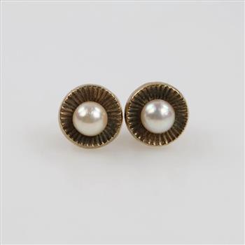 10kt GP Pearl Stud Earrings