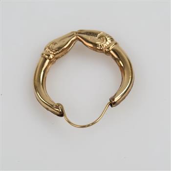 10kt GP Rams Head Hollow Hoop Earring