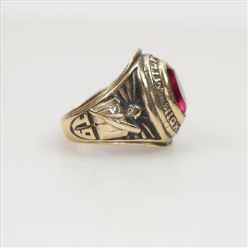 10kt GP Red Spinel Class Ring
