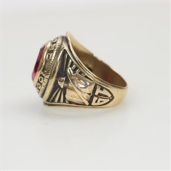 10kt GP Red Spinel Class Ring