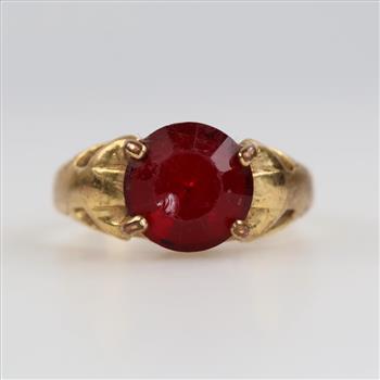 10kt GP Red Stone Ring