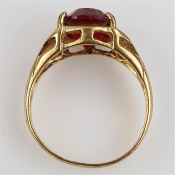 10kt GP Red Stone Ring